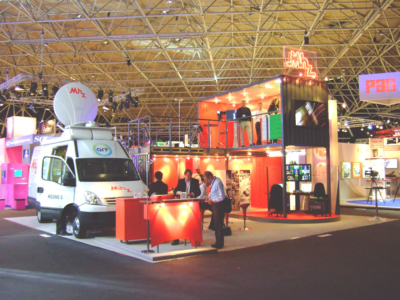 Megahertz booth and HDSNG van